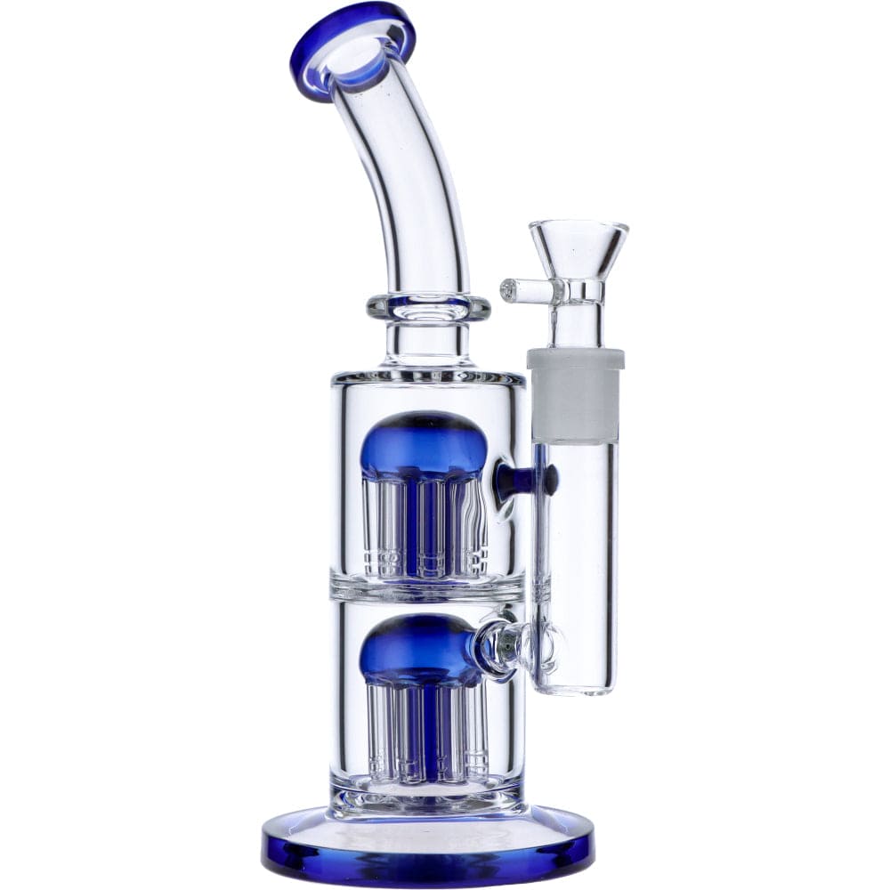 11" Bent Neck Double Tree Perc Water Pipe - view 5
