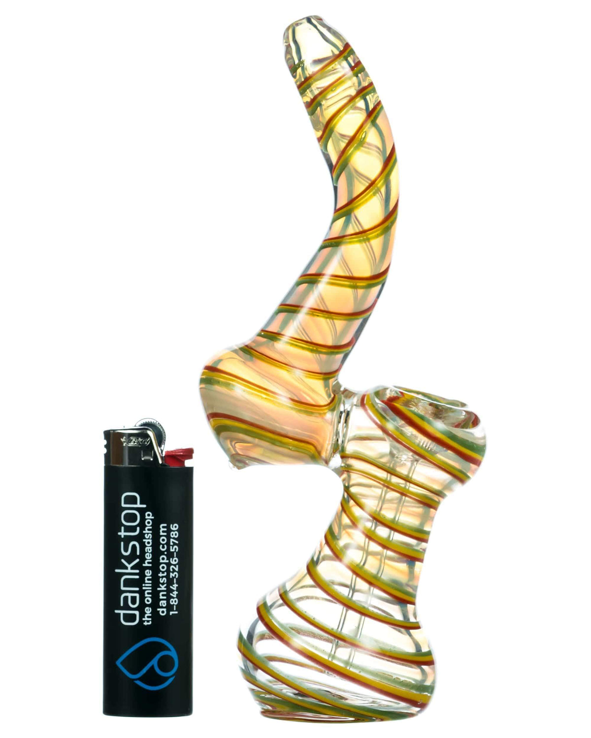Fumed Bubbler with Rasta Swirl