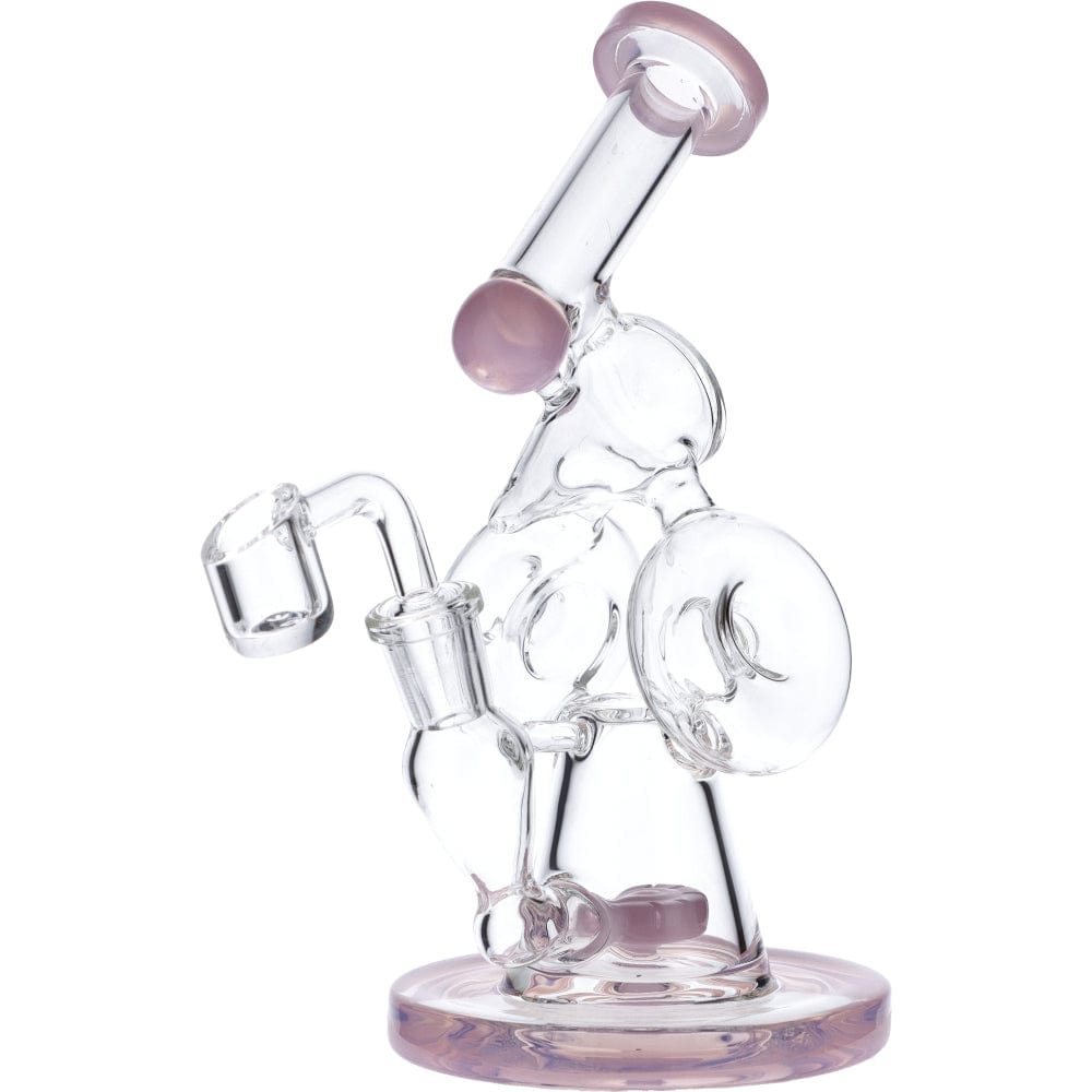 7" Hourglass Base Water Pipe - Milky Pink - view 4