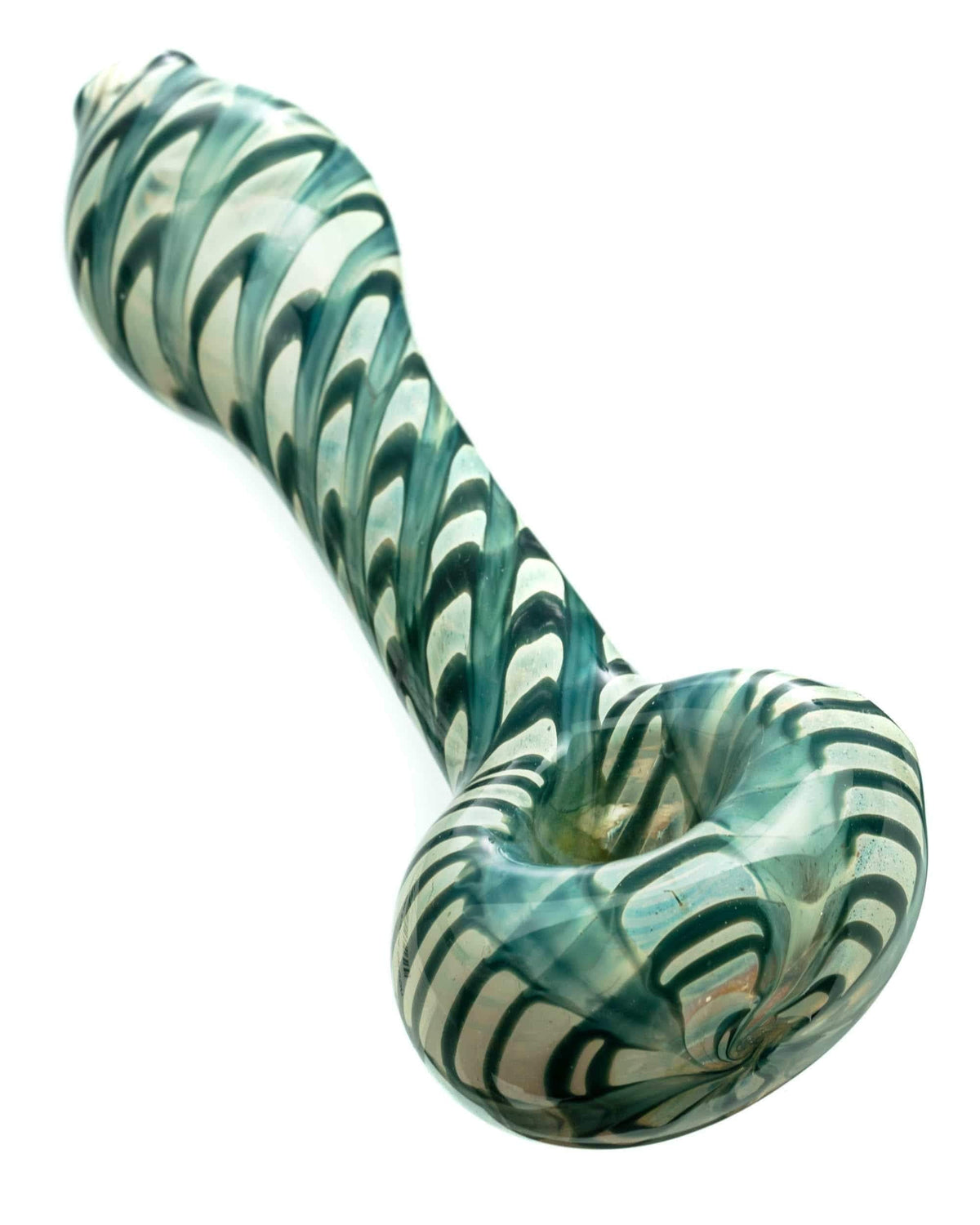 Raked Silver Fumed Spoon Pipe - view 6