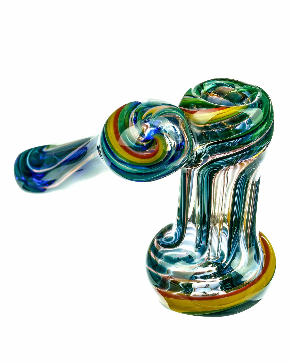 Rasta Swirl Fumed Sidecar Bubbler