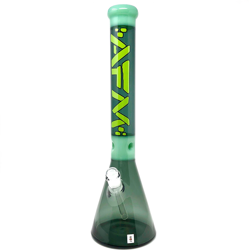 18" Pulsar Color Glass Beaker Bong - Smokey/ Mint - East Loud