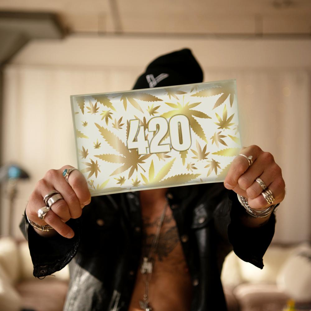 420 Gold Glass Rollin' Tray - view 7