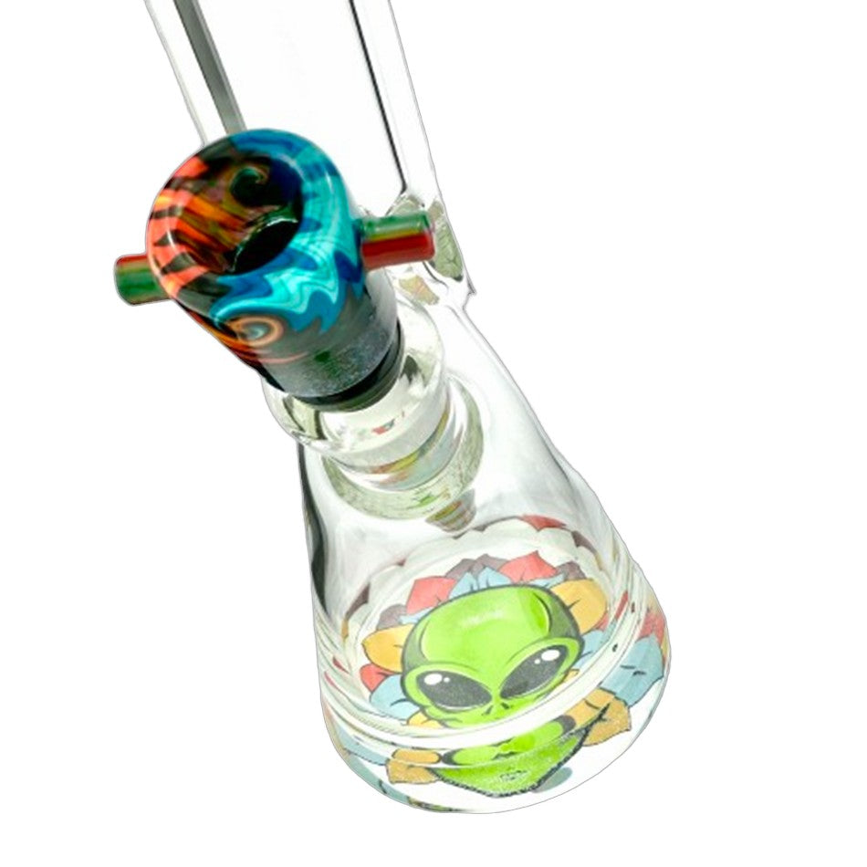 18" Color Blast 9mm Glass Beaker Bong Bundle