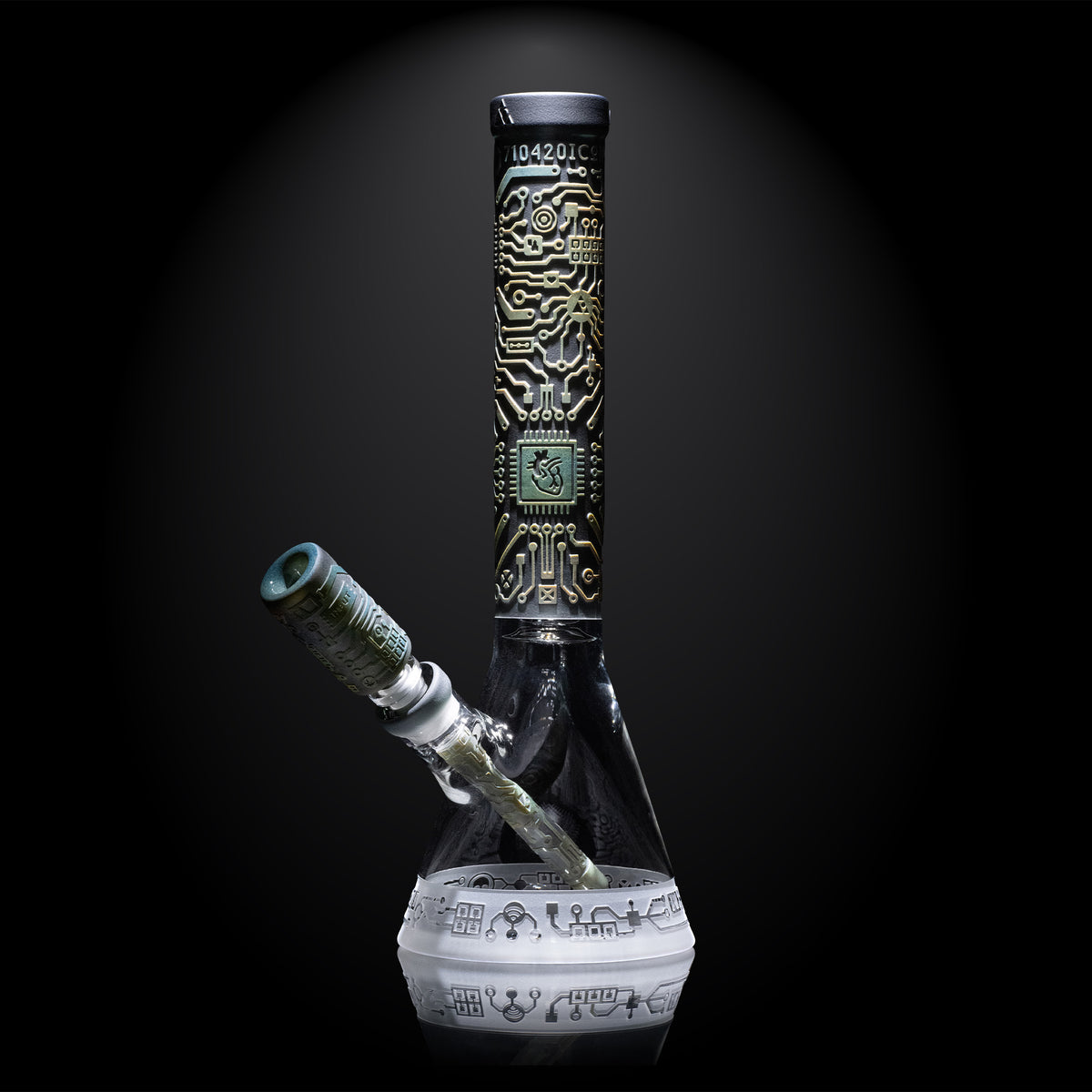 Shadow Art 4" Smoke and Silver Frit Long Bowl