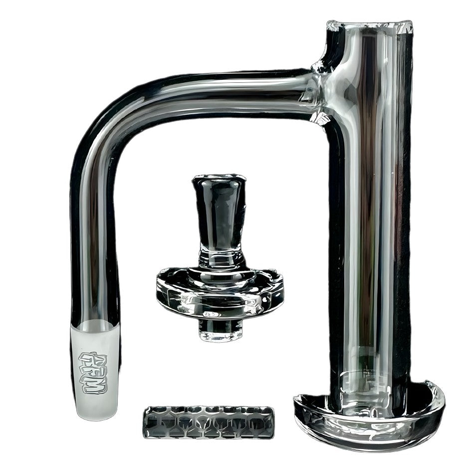 AFM Milky Way Quartz Dab Banger Set, 20mm Flat-Top Premium Quartz Nail Kit with Tower Spinner & Spaceship Cap