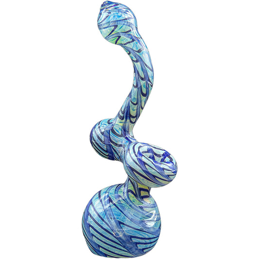 "Bubble Lock" Color Raked Sherlock Bubbler Pipe