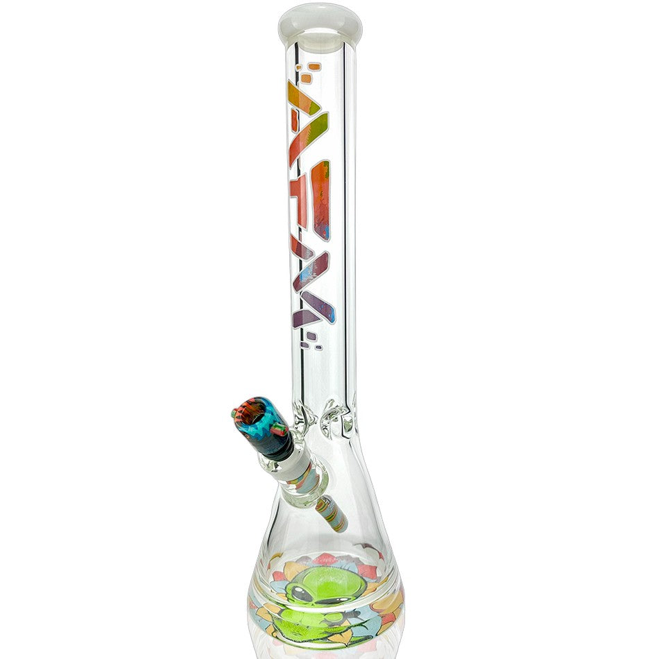 18" Color Blast 9mm Glass Beaker Bong Bundle
