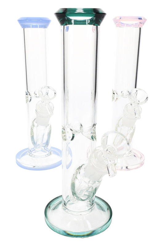 Straight Tube Glass Bong “Color Pop” – 9″ – Assorted Colors