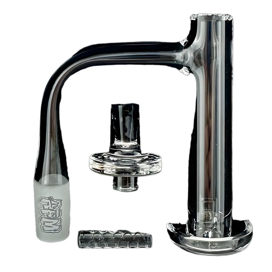 AFM Milky Way Quartz Dab Banger Set, 20mm Flat-Top Premium Quartz Nail Kit with Tower Spinner & Spaceship Cap