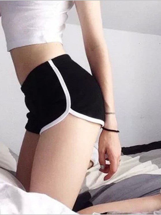 Women's sports shorts, home casual solid-color fashionable yoga beach pants, candy-colored hot pants