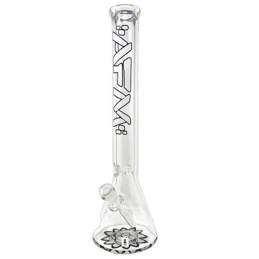 18" Flower Monkey Clear 9mm Glass Beaker Bong