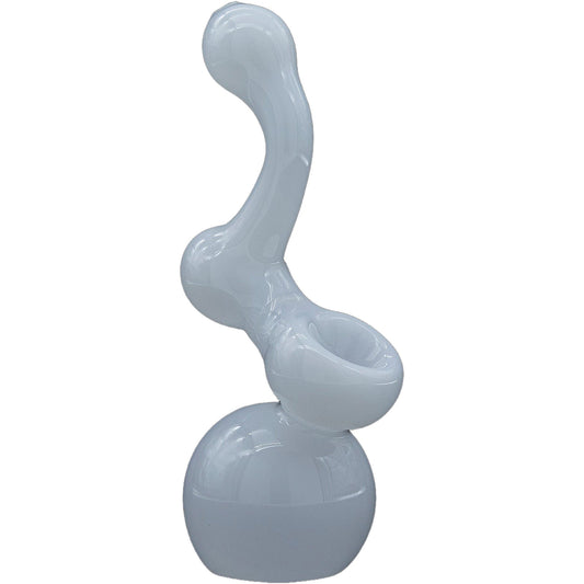 "Ivory Sherlock" Glass Sherlock Bubbler Pipe