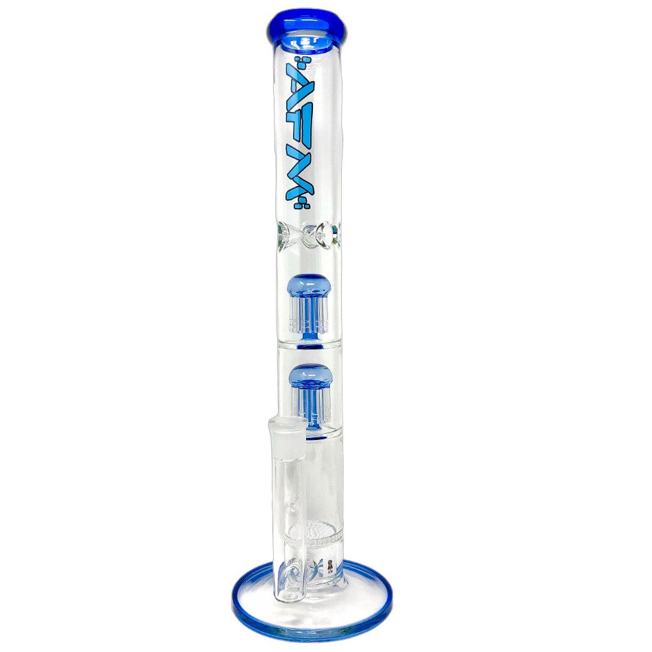 18" Ripper Double Arm Perc Glass Straight Tube Bong