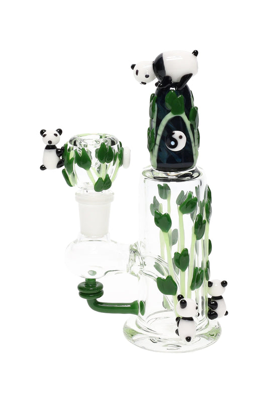 Empire Glassworks “Climbing Pandas” Glass Nano Rig – 5½″ – US-Made