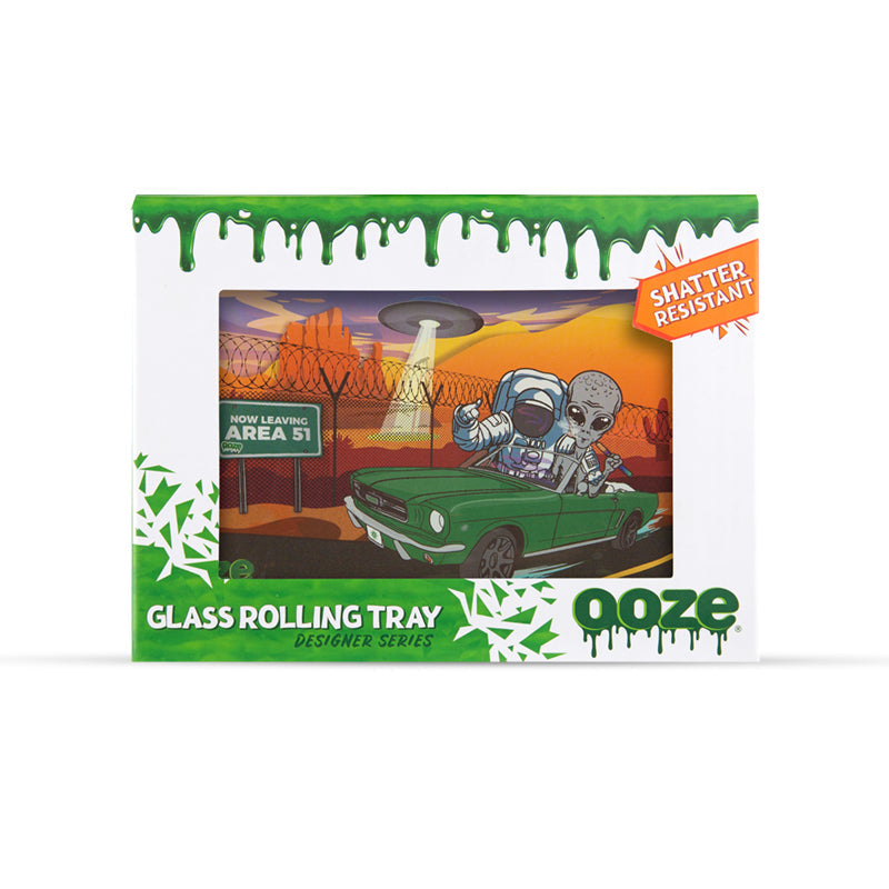 Ooze Rolling Tray - Shatter Resistant Glass - Space Race