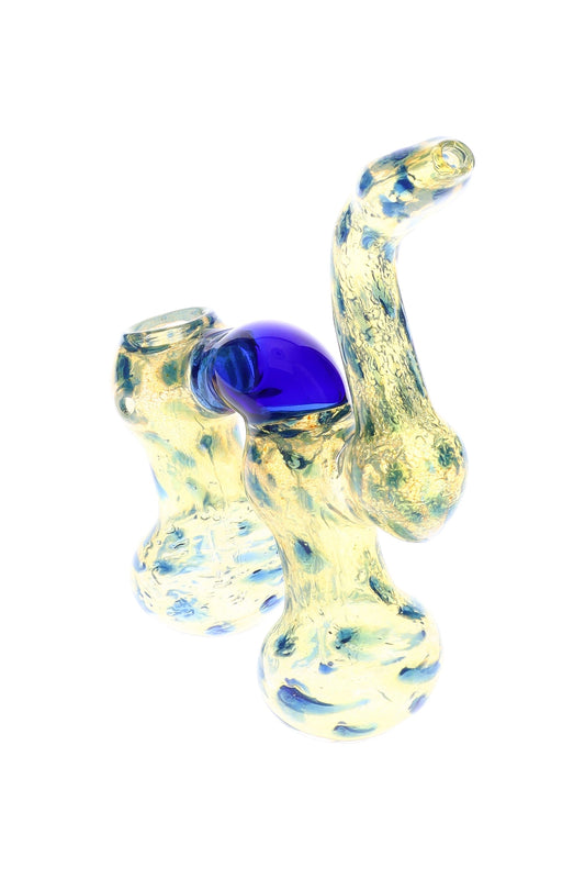 Color-Changing Dotted Double-Chamber Sherlock Bubbler “Blue Bridge” – 7″