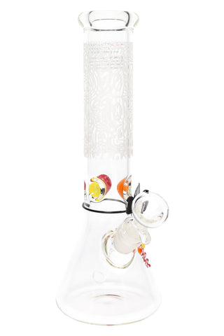 ROOR 12" Frosted Beaker Bong with Multicolor Ice Pinch – Glass-on-Glass
