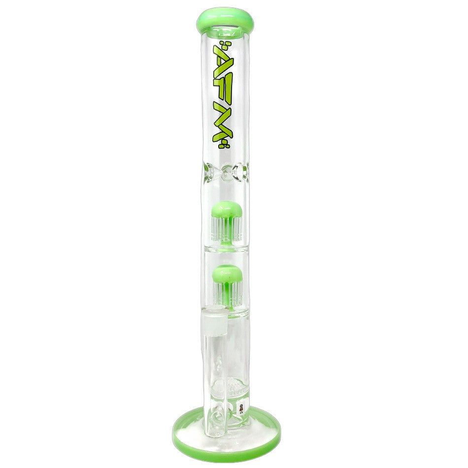 18" Ripper Double Arm Perc Glass Straight Tube Bong