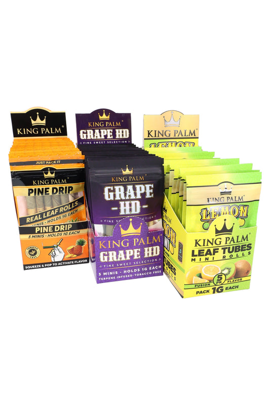 King Palm 5 Flavored Mini Rolls – 1 g Each – 15-Count Display