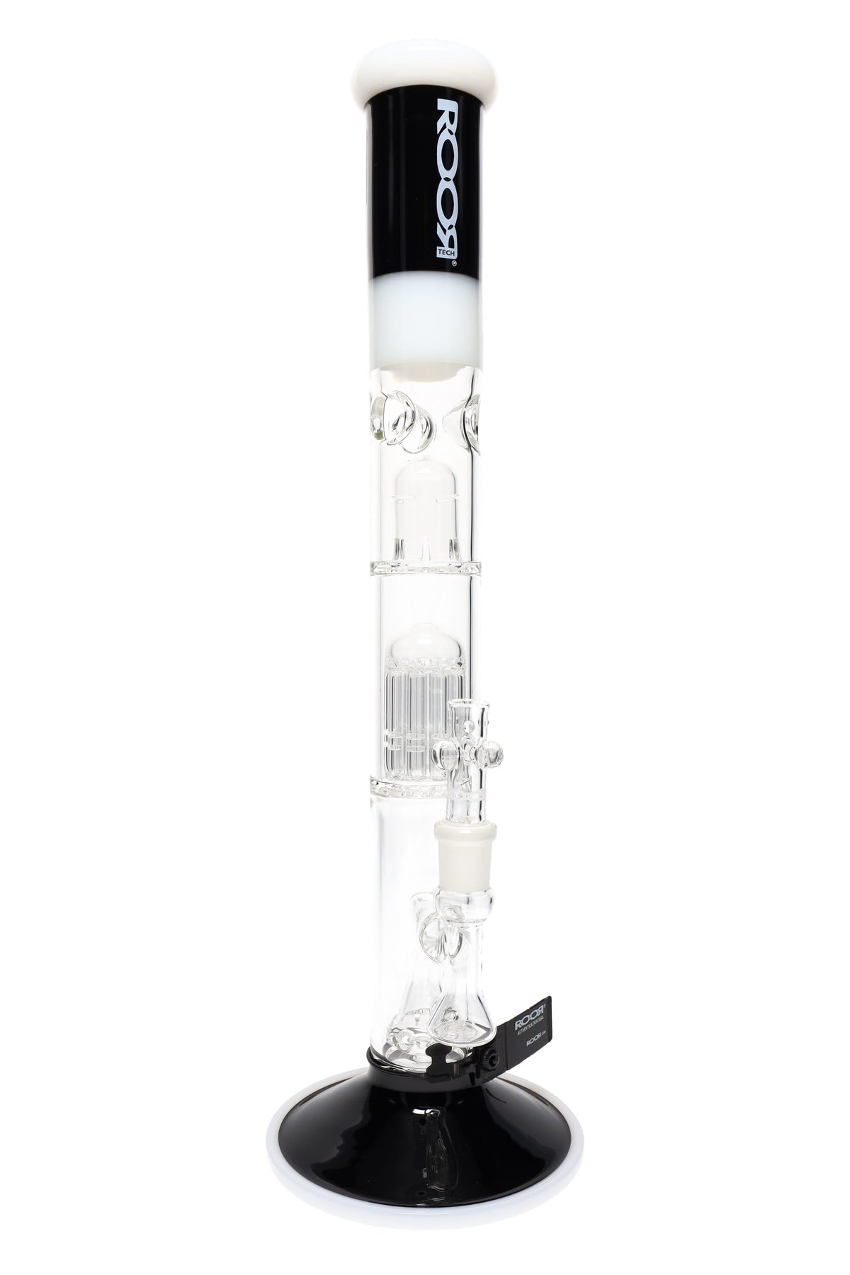ROOR Tech Stemless Multicolor Straight Tube Bong – Multi Percs – 18″ – 5 mm