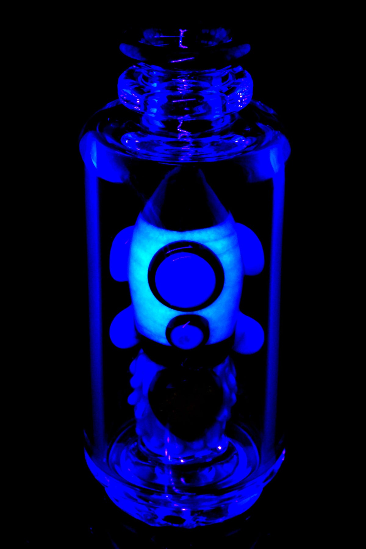 Empire Glassworks “Glow Rocket Ship” Peak Attachment – 4½″ – US-Made