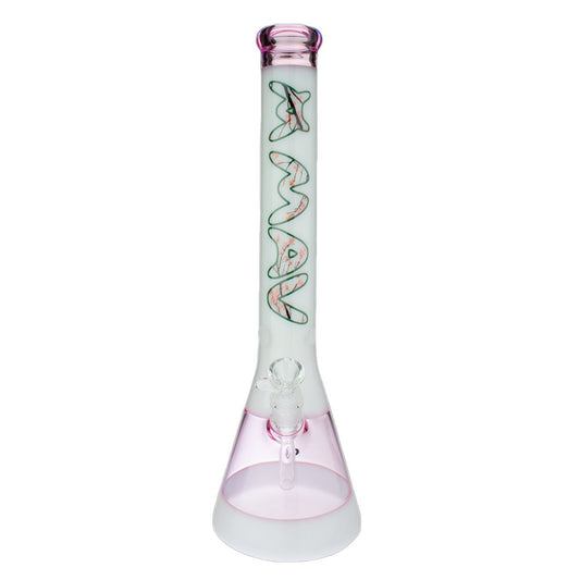 18" Pink Cherry Blossom 2 Tone Beaker Bong