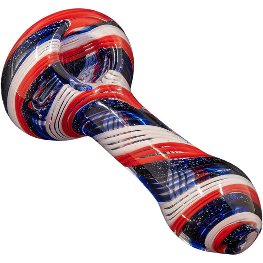 "Stars and Stripes" Glass Spoon Pipe