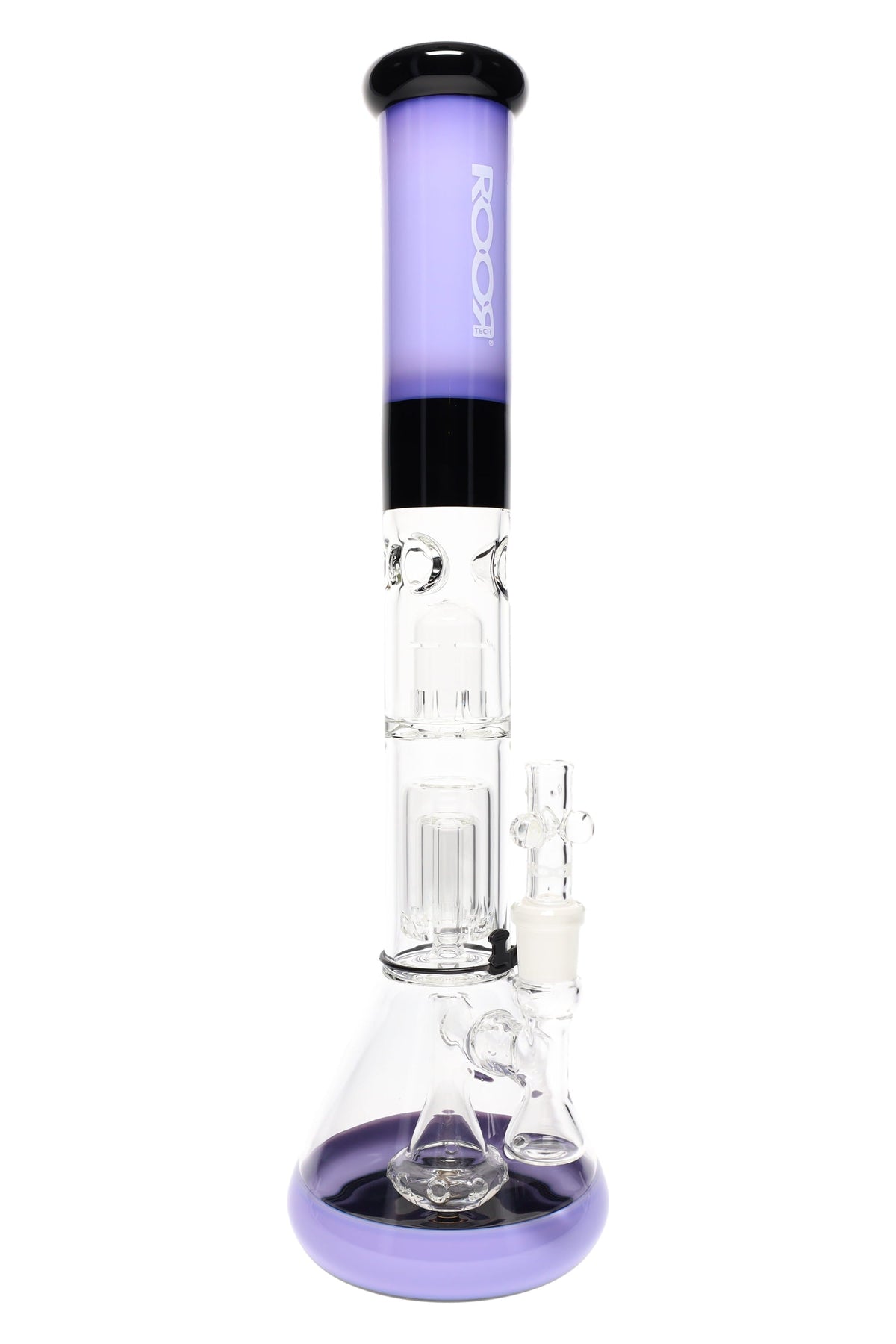 ROOR Tech Stemless Multicolor Beaker Bong – Multi Percs – 18″ – 5 mm
