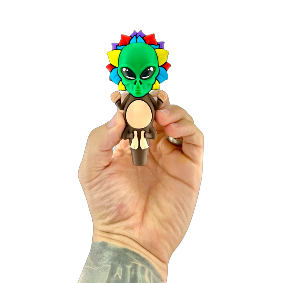 4" AFM Alien Silicone Glass Screen Hand Pipe