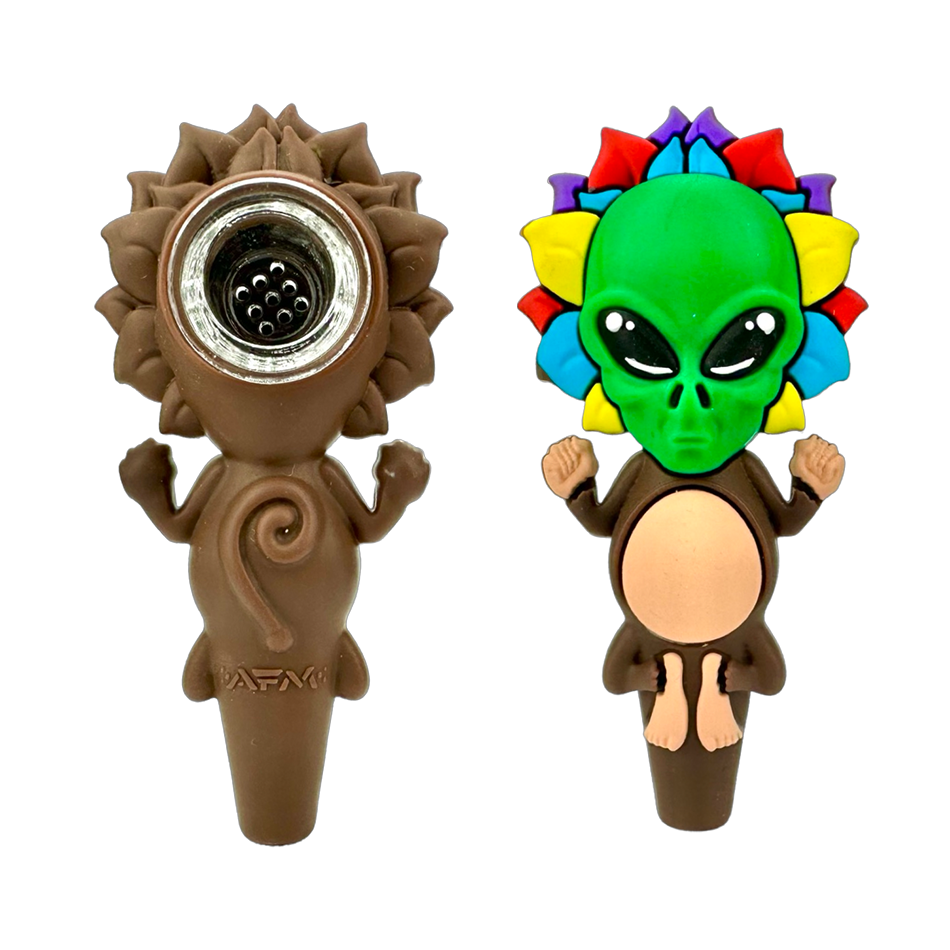 4" AFM Alien Silicone Glass Screen Hand Pipe