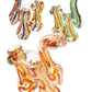 Color-Changing Squiggle Double-Chamber Sherlock Bubbler “Squiggle Twin” – 7″ – Assorted Colors