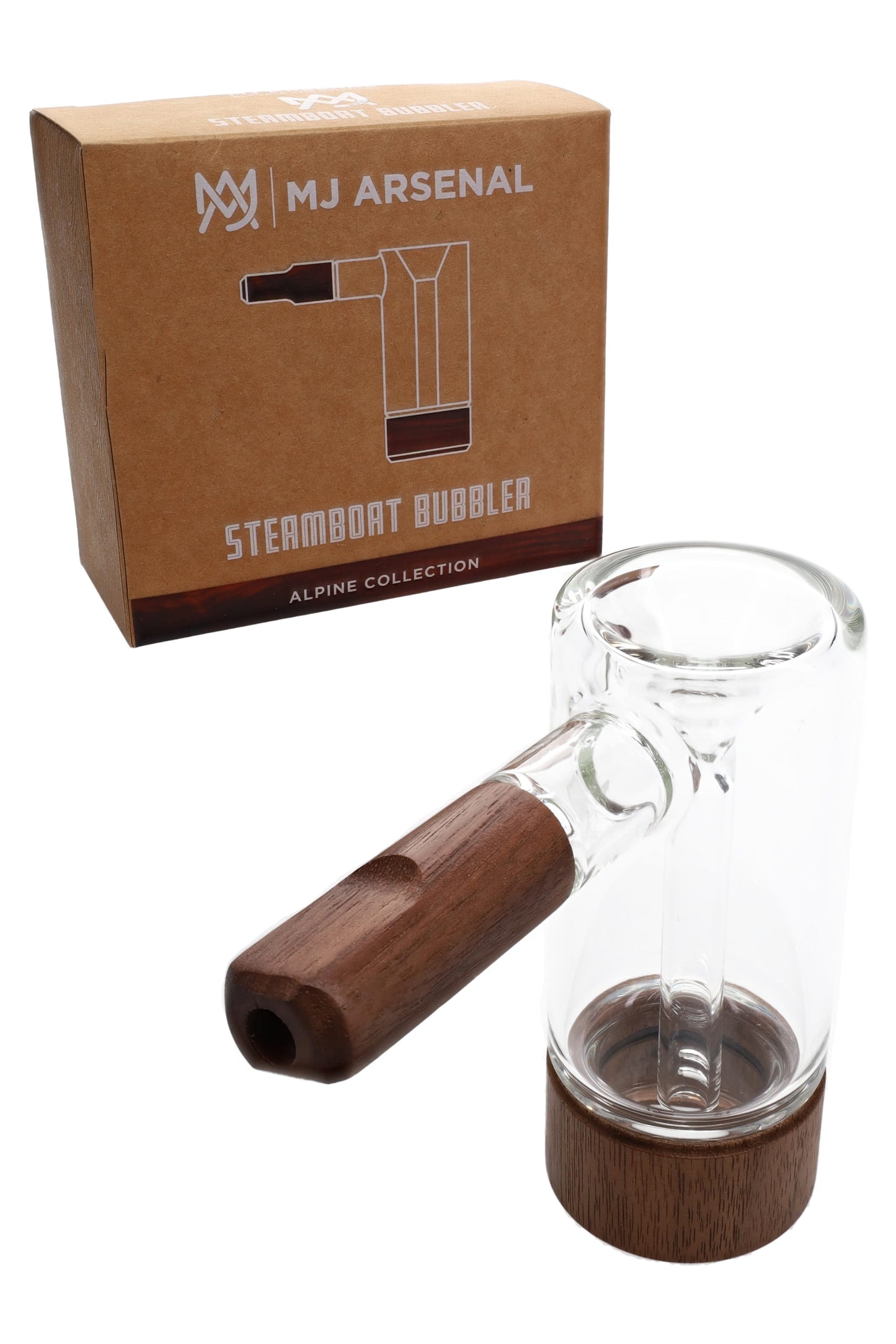 MJ Arsenal Steamboat Glass Bubbler – Alpine Collection – Wood Accents