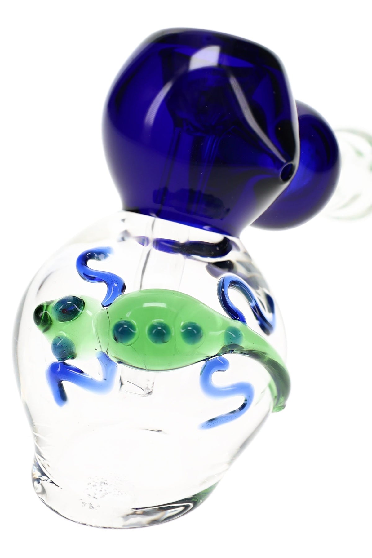 Clear Lizard Glass Hammer Bubbler “Reptile Ripple” – 7″ – Assorted Colors