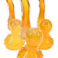 Gold Fumed Marbled Glass Sherlock Bubbler “Honeycomb” – 6″