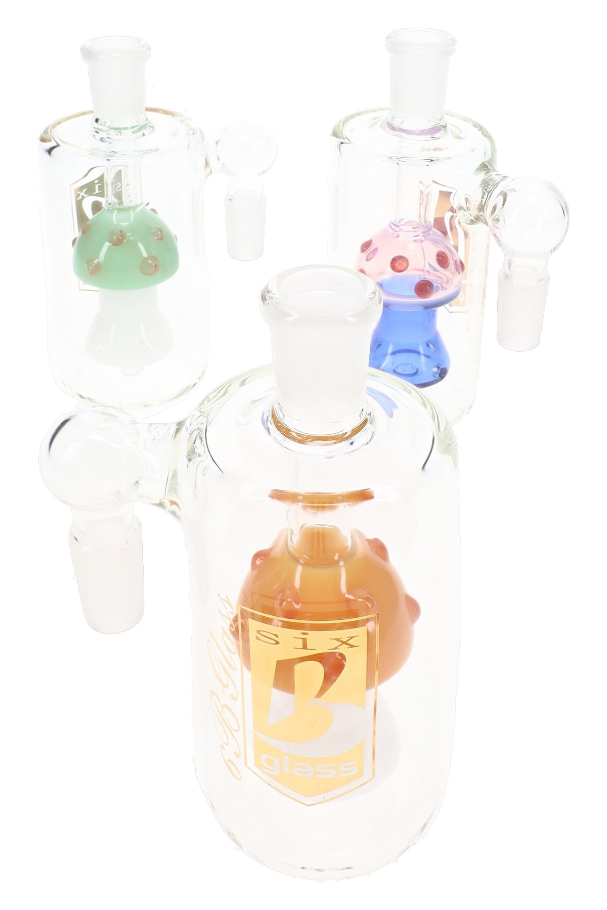 6B Glass 14.5 mm Male to Female Mushroom Ash Catcher – 4.5″ – Assorted