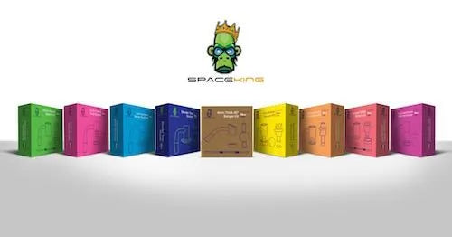 Space King Fully Fused Honeycomb Pattern Terp Slurper (Black / Green)