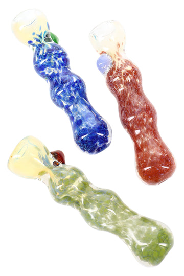 Color Changing Frit Glass Chillum “Aurora Taster” – Assorted Colors