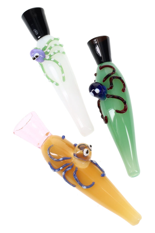 Colored Glass Octopus Chillum “Deep Sea Sipper” – 4″ – Assorted