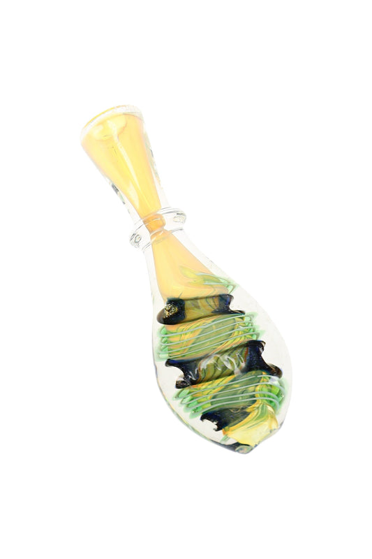 Color-Changing Dichro Spiral Glass Chillum “Ribbon Pop” – 3″ – Assorted Colors