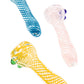 Clear Swirl-Striped Glass Chillum “Pocket Cyclone” – 3″ – Assorted Colors
