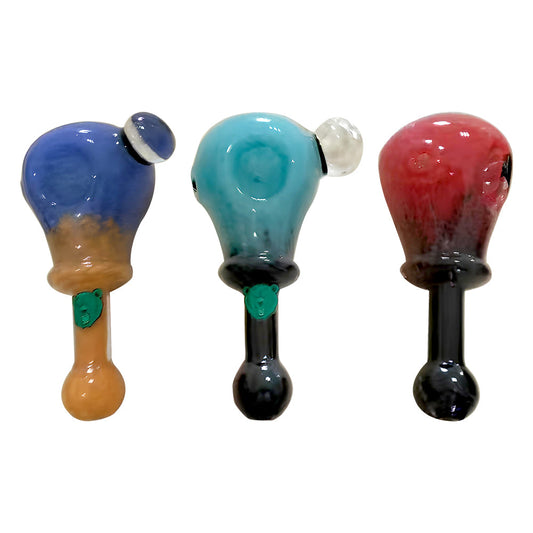 Frosted Bubblehead Glass Spoon Pipe