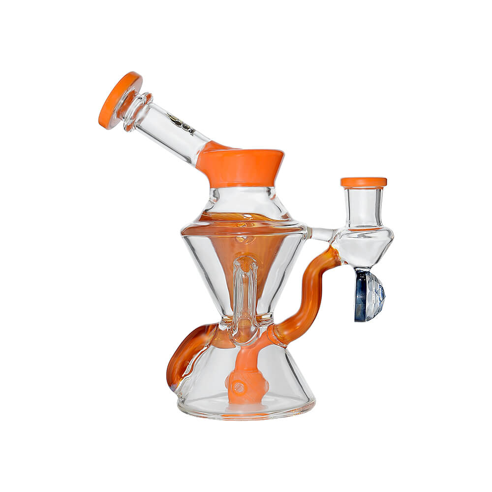 Calibear Hourglass Double Layer Recycler W/ Gilded Tubes Encased W/ Marble