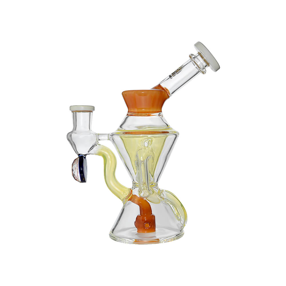 Calibear Hourglass Double Layer Recycler W/ Gilded Tubes Encased W/ Marble