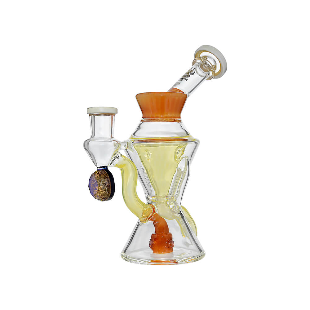 Calibear Hourglass Double Layer Recycler W/ Gilded Tubes Encased W/ Marble