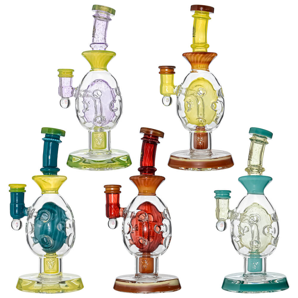 Calibear Oval Sphere Glass Dab Rig W/ Opal Triseed Perc