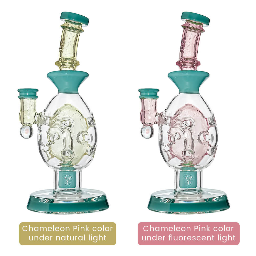Calibear Oval Sphere Glass Dab Rig W/ Opal Triseed Perc