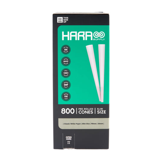 Hara Supply Paper Cones - 98mm - 800pc - Slim Size - White