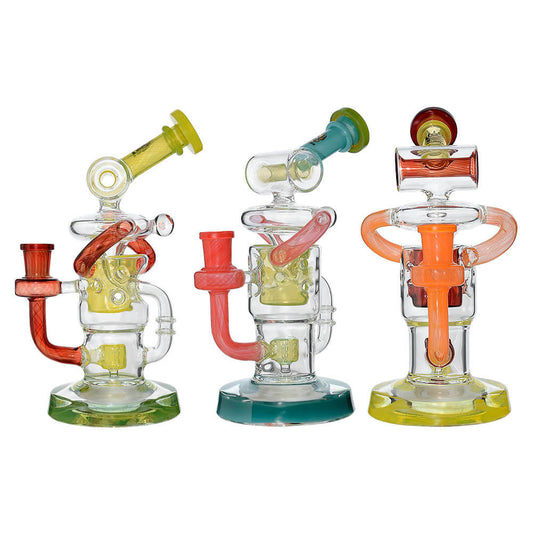 Calibear 8" Honeycomb Twisted Recycler Dab Rig