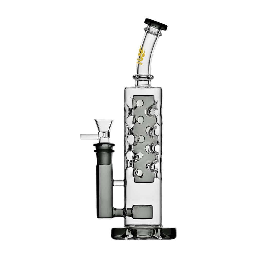 Calibear Flower Straight Fab-V2 Water Pipe | Flower of Life Perc Bong